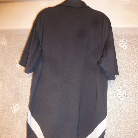 PGA Tour Men's Golf Performance 2 Button Placket Polo Shirt Black/ gray  Sz L - Picture 3 of 11